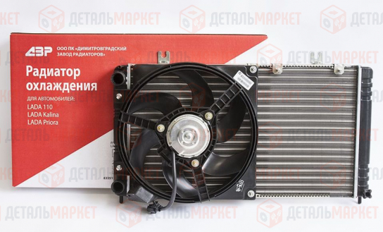 Радиатор охлаждения в сборе с вентилятором 21900 (без кондиционера) (в кор. 2 шт)