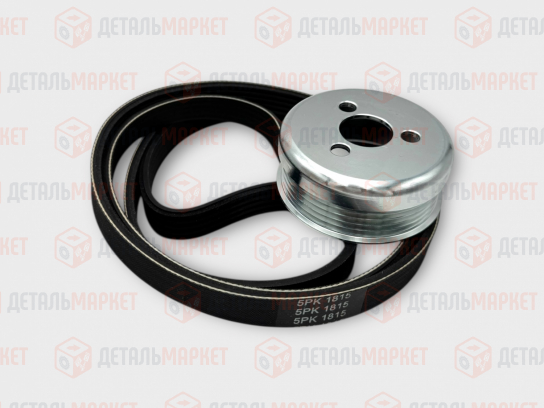 Шкив водяного насоса 21230 (помпы) уменьшенный Ø-80 мм (с ремнем 5PK1815)