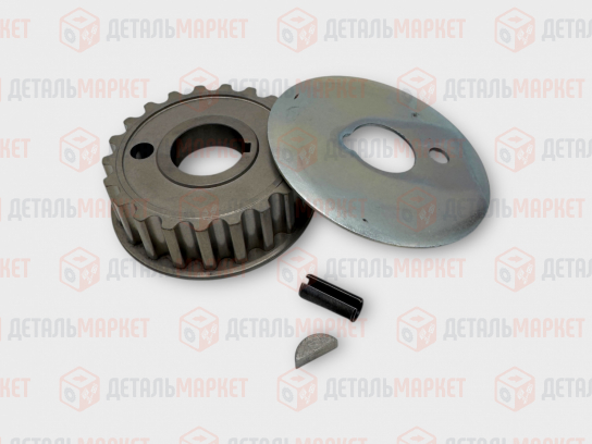 Шкив зубчатый коленвала 21116 (маленький) + шпонка, штифт, шайба