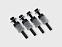 Комплект пальцев суппорта переднего тормоза 21080 в сборе (к-т 4 шт.) силиконовый пыльник (белый)