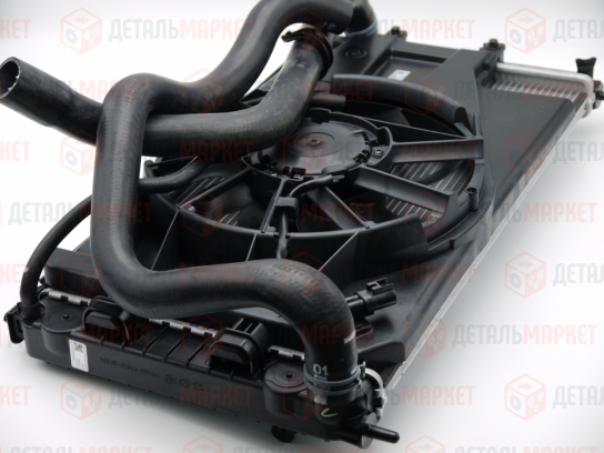 Радиатор в сборе с электровентилятором и кожухом 21900 (8450003960)